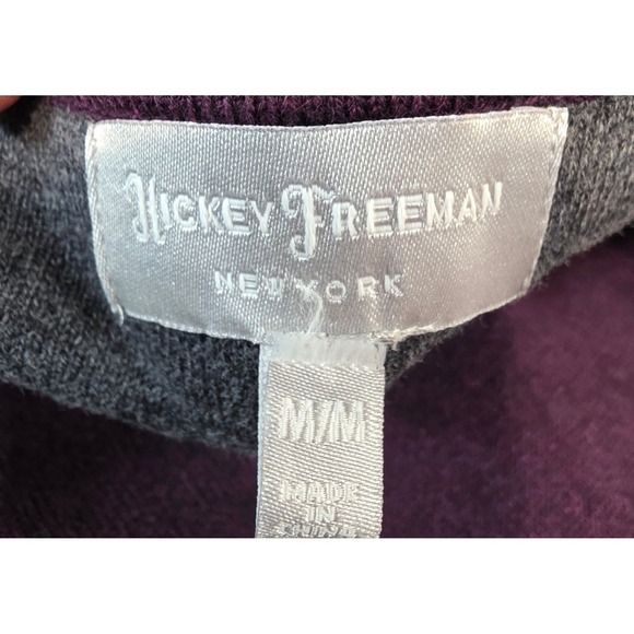 Hickey Freeman Mens M Purple Cotton Cashmere Blend Pullover Sweater - Picture 9 of 10